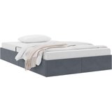 Ottomanska Okvir za krevet s pohranom s pohranom Baršun - Tamno siva 120 x 190 cm | shoptok.hr