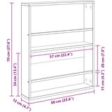  Polica za časopise s policom Dimljeni hrast 60 x 12 x 70 cm | shoptok.hr