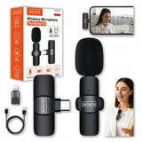 TrueTone K1 brezžični kravatni kondenzatorski mikrofon USB-C z adapterjem Lightning, za telefon in računalnik, (5000194002)