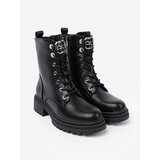Shelvt Black lace-up workers with metal decoration | Shoptok.si