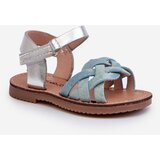 Boto Children's sandals with velcro fastening and interwoven straps in blue Dianttha | ePonuda.com