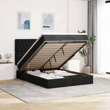 Maison Chic Otomanska Posteljni okvir - Dvoposteljna postelja - Zakonska postelja z vzmetnico črn 140x200 cm blago-J290, (21760078) | Shoptok.si