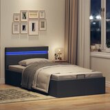  Hidraulični okvir za krevet od tkanine LED tamnosivi 90x200 cm | shoptok.hr