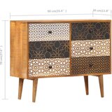 Komoda s otisnutim uzorkom 90 x 30 x 70 cm masivno drvo manga | shoptok.hr