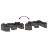  10-dijelni set vrtnih sofa od poliratana s jastucima sivi | shoptok.hr