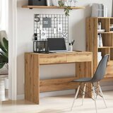  pisalna miza z 2 predaloma, inženirski les, artisan hrast, 101x50x76,5 cm | Shoptok.si