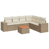 Maison Chic Seti vrtnega pohištva - Vrtna garnitura - Vrtni pohištvo set 7-delna z blazinami bež poli ratan, (21806820) | Shoptok.si