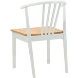  Stolac za blagovanje 2 pcs bijela i prirodna Čvrsto drvo | shoptok.hr