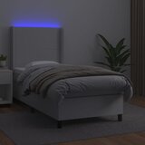  box spring s madracem LED bijeli 90x190 cm umjetna koža | shoptok.hr
