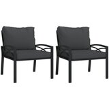 Maison Chic Vrtni stoli - Stol za vrt s sivimi blazinami 2 kosa 68x76x79 cm jeklo JS2006, (21877166) Cene