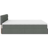 vidaXL Otomanski posteljni okvir z vzmetnico siv 160x200 cm blago | Shoptok.si