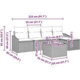  Vrtni kavč set Set 6 Bež Polietilenski ratan Zunanji kavč, (22064937) | Shoptok.si