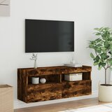  Zidni TV ormarić s LED svjetlima boja hrasta 100x30x40 cm | shoptok.hr