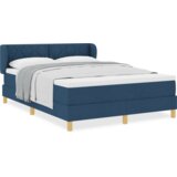 Box Spring Krevet s Madracem Plava 140x200 cm Tkanina | shoptok.hr
