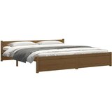  Okvir za krevet od masivnog drva smeđa boja meda 200 x 200 cm | shoptok.hr