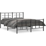 Furnova Kovinski posteljni okvir z vzglavjem in vznožjem črn 150x200 cm, (21942434) | Shoptok.si