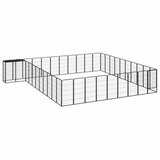  Ograda za pse s 42 panela crna 50 x 100 cm čelik obložen prahom | shoptok.hr