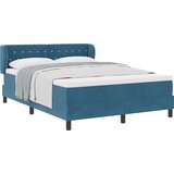 vidaXL Boksovna postelja z vzmetnico temno modra 140x200 cm žamet | Shoptok.si