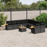vidaXL 11-dijelni set vrtnih sofa od poliratana s jastucima crni | shoptok.hr