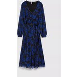 Marisse Blue Floral Print Dress With Belt | Shoptok.si