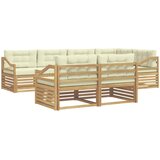 vidaXL Zunanja garnitura za sedenje 7 pcs Bela in krem Poliester, (5000281337) | Shoptok.si