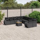  11-dijelni set vrtnih sofa od poliratana s jastucima crni Crna 70 x 62 x 69 cm | Shoptok.si