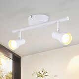 Nettlife stropna svetilka z 2 plamenoma, moderna oblika, bela GU10 kovinska svetilka, 350° nastavljiva stropna svetilka, (22116785) | Shoptok.si