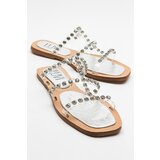 LuviShoes Women's Slippers with FLEP Silver Stone cene