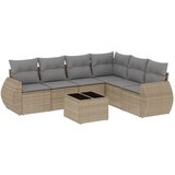 Maison Chic Seti vrtnega pohištva - Vrtna garnitura - Vrtni pohištvo set 7-delna z blazinami bež poli ratan, (21802311) | Shoptok.si
