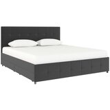 Støraa Tamno sivi tapecirani bračni krevet s prostorom za odlaganje 180x200 cm Rose – | shoptok.hr