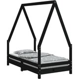  The Living Store Otroški posteljni okvir črn 70x140 cm trdna borovina - Otroški Posteljni Okvir, (21445495) | Shoptok.si