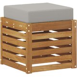  Vanjska stolica klupa s jastukom Prirodna 43 x 43 x 37 cm - Prirodna i svijetlo siva 40 cm Zatvoren prostor za noge | shoptok.hr