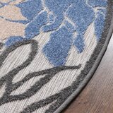 Lesnina XXXL PREPROGA ZA ZUNANJO UPORABO Floral 120 cm tkano modra, siva | Shoptok.si