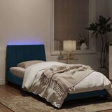  Okvir kreveta s LED svjetlima plavi 90 x 190 cm baršunasti | shoptok.hr