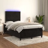  Box spring s madracem LED crni 120 x 200 cm baršun Cijene