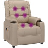 vidaXL Električni masažni naslonjač od umjetne kože boja cappuccina | shoptok.hr