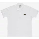 Lacoste Pamučna polo majica x Netflix boja: bijela, s aplikacijom, PH7057-VIR