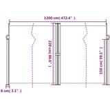  Uvlačiva bočna tenda 220x1200 cm terakota | shoptok.hr