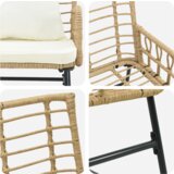 vidaXL Vrtna klop Črna, antracit 113 x 69 x 83 cm Poli ratan, jeklo | Shoptok.si