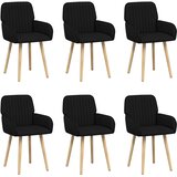 vidaXL Trpezarijske stolice 6 kom. Tkanina Crna 56 5 x 50 x 87 5 cm - Crna 6 | shoptok.hr