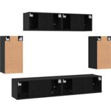 vidaXL TV Kabinet za Zid s pohranom s vratima 6 pcs Crni hrast Konstruirano drvo | shoptok.hr
