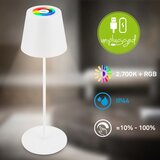 BRILONER 7510016 - LED RGBW prigušiva stona lampa CALIDA 2,5W/5V IP44 1200 mAh bela | Eponuda.com