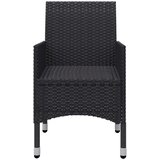  3-dijelni bistro set od poliratana i kaljenog stakla crni | shoptok.hr