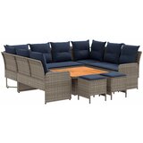 Setovi namještaja s jastukom 8 pcs Siva i tamnoplava PE ratan | shoptok.hr