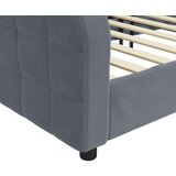 vidaXL Raztegljiva postelja temno siva 100x200 cm žamet | Shoptok.si