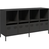  Komoda crna 135x39x73,5 cm hladno valjani čelik | shoptok.hr
