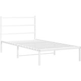  The Living Store Kovinski posteljni okvir z vzglavjem bel 100x190 cm - Posteljni Okvir, (21447516) | Shoptok.si