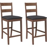 vidaXL Bar stoli z blazinami 2 kosa Brown Solid Wood Rubber | Shoptok.si