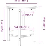  Stolić za kavu crni Ø 55x60 cm od masivne borovine | Eponuda.com