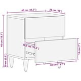 vidaXL Nočne omarice 2 kosa svetlo siva 40x33x46 cm masivni les Mango | Shoptok.si